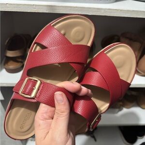 Patrizia Women's Burgundy Slide Sandals